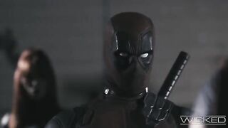 Deadpool and Black Widow are having a foursome with two hot babes