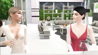 Hailey caught cheating on her boyfriend with Selena in a steamy Sims 4 scene