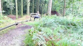 A girl was jogging in the woods and got fucked right there