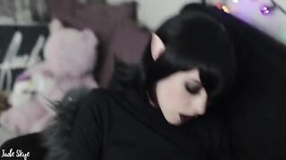 First blowjob and cum swallow with fangs for Mavis