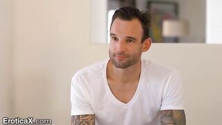 A tattooed Frenchman and the hot Latina Eliza Ibarra are dancing in the sheets