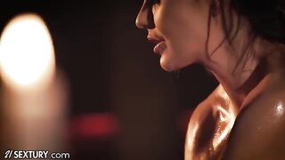 Hot girls Tina Kay and Lilu Moon in oily lesbian sex