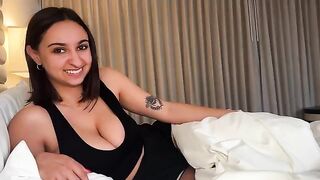 A girl is fucking with her friend in a hotel room, not knowing he’s her boss