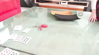 The husband lost a bet to his friend and had to watch the action