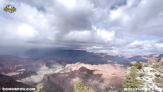 A hiking adventure turns into a hot session on top of a cliff