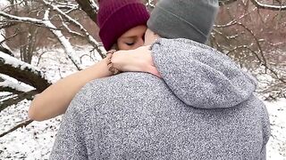A husband shared his wife with his friend in a passionate snowstorm encounter