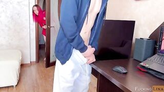 Redhead stepsister made him cum in her mouth