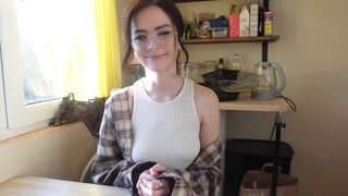 A nerdy girl shows her real face in the bedroom, being a real dominatrix