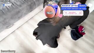 A neighbor woman checks if her husband is a real man or not