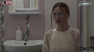 Russian schoolgirl gets her pussy railed by two cocks in threesomes