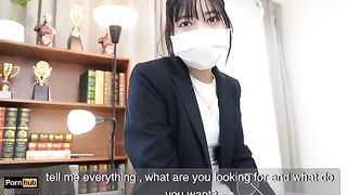 The hot gardener fucks the Asian teacher Mya Mya in the classroom