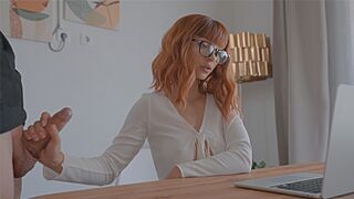 A young cute girl got fucked on a Zoom meeting and received a creampie