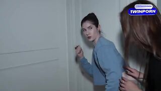 The curious step-sisters sneaked into the room of their step-parents and were very excited