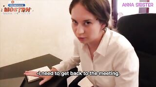 A hot babe offered a blowjob, but she won't go further because of her boyfriend