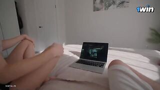 My step sister replaced TV series with sex while my parents were out