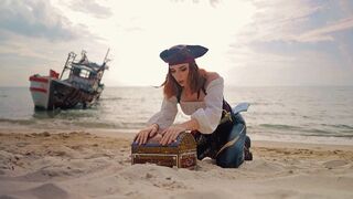 The true treasure was under Captain Sweetie Fox's panties, a stunning redhead treasure