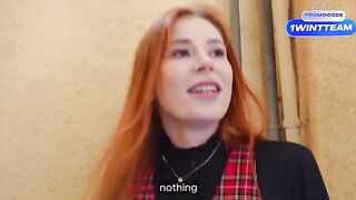 Redhead knocked on the door of a famous YouTuber and got fucked