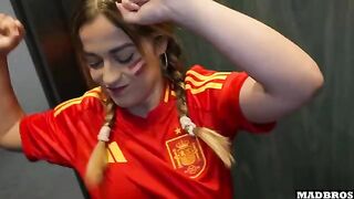 A Spanish supporter got fucked in the ass and DP in the parking lot after the match
