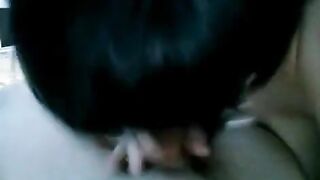 A drunk brunette woke her husband with a blowjob, showcasing passionate homemade talent
