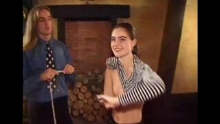 Hairy pussy porn with a messy girl and her small tits