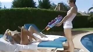Skinny girl delicately caresses the body of her lesbian lover