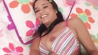 A brunette woman has sex with her boyfriend with a big dick