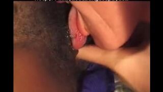 Black woman fucks with a white old man in bed