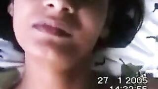 The girl was embarrassed, but she could not resist the urge, so she did it anyway