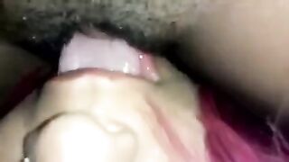 A hairy Latina pussy was licked in front of the camera with intense passion