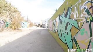 The guy fucked a girl in public place right on the street
