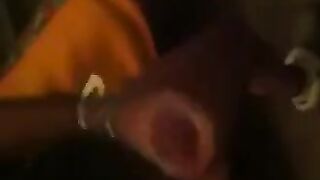 A guy came in front of the mirror and began to play with himself