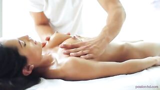 Relaxing massage ended with gentle sex with a girl