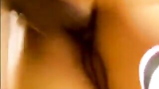 Asian beauty fucked by two guys at her home in a steamy scene