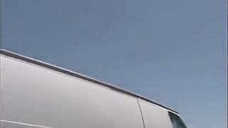 The cute girl got fucked in the car by two guys