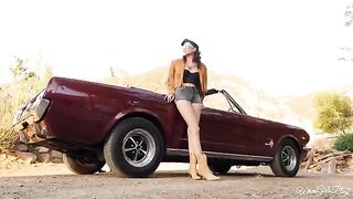 Two retro beauties with perfect asses seduce each other, showcasing passionate moves
