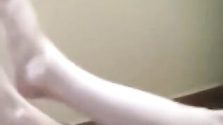 A naked girl with a cigarette was severely burned in the crotch