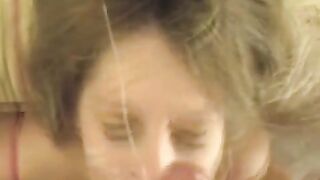 A cum shot on the girl’s face after a blowjob, pure pleasure!