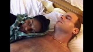 A drunk black girl was fucked by a visiting man
