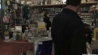 A sexy girl was fucked hard in the retail setting by pervert