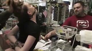 A sexy girl was fucked hard in the retail setting by pervert