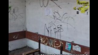 A girl was picked up at the bus stop and fucked