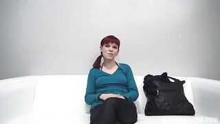 Redhead 18-year-old agreed to show her nipples and fuck at casting