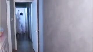 An Asian was fucked by a huge dick in her mouth