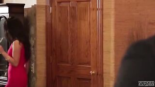 Two sisters share cock sucking with their friend in the bathroom