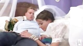 Sexy bride has a group sex on her wedding night, featuring intense action