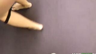 A blowjob with a cute blonde who has big and beautiful tits