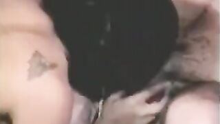 A guy has sex with a strapon and another girl plays with his dick
