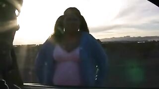 The fat woman has a huge ass and she loves to shake it all