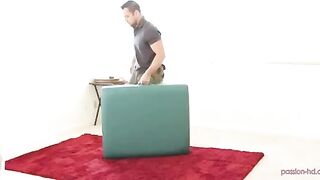A masseur has sex with his client on the massage table