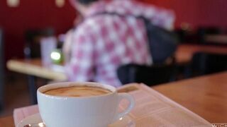 The guy picked up an Asian in the cafe and fucked her hard